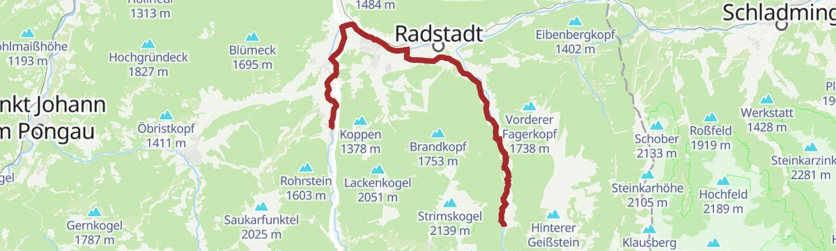 Route map: Flachau - Freizeit- & Wildpark Untertauern - E-Trekkingbike (14)